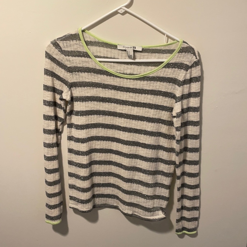 Forever 21 Sparkly Striped Sweater